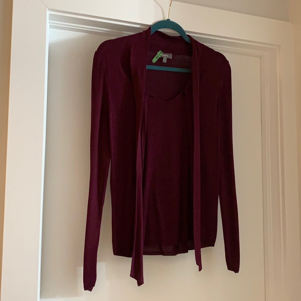 Neiman Marcus burgundy blouse